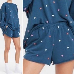 Cutest PJ’s Mighty Fine Hearts Sweatshirt & Short PJ Lounge Set- Large